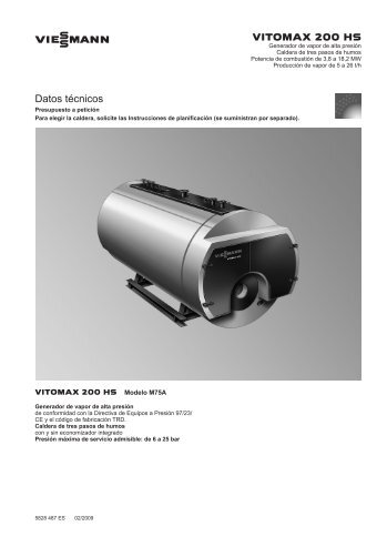 Datos técnicos Vitomax 200-HS M75A - Viessmann