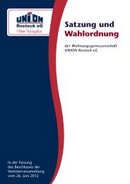 Satzung und Wahlordnung - WG Union Rostock eG