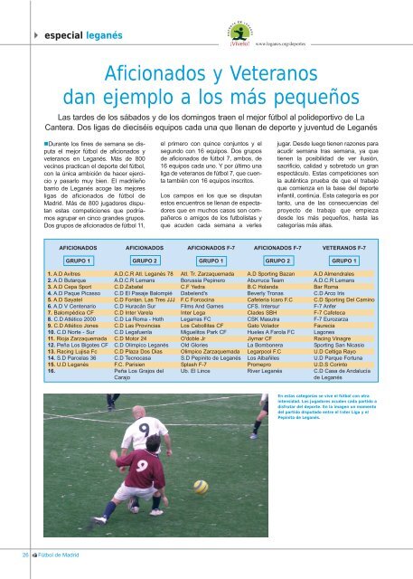 Revista fÃºtbol especial Leganes - Ayuntamiento de LeganÃ©s