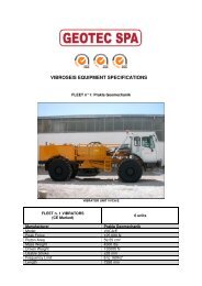 VIBROSEIS EQUIPMENT SPECIFICATIONS - Geotec SpA