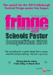 The search for the 2013 Edinburgh Festival Fringe poster has begun