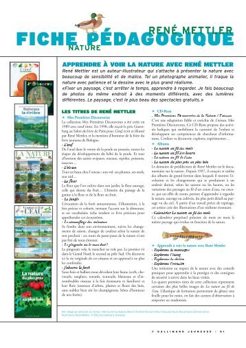 Fiche Mettler maternelle - Cercle Gallimard de l'enseignement