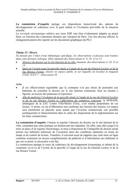 rapport d'enquÃªte - Issy-les-Moulineaux