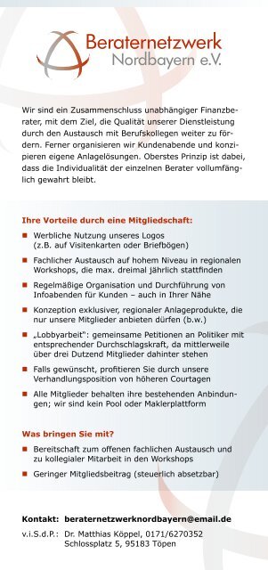Beraternetzwerk Nordbayern e.V. - dmk-finanzarchitektur