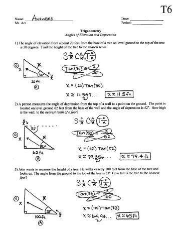 26 Angle Of Elevation And Depression Worksheet With Answers - Worksheet