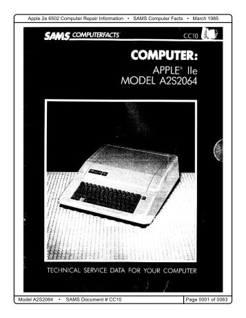 Apple 2e 6502 Computer Repair Information • SAMS Computer ...