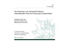 Die Alexander von Humboldt-Professur - EURAXESS Deutschland