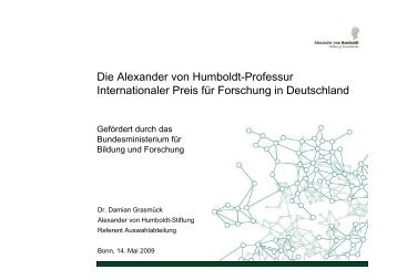 Die Alexander von Humboldt-Professur - EURAXESS Deutschland