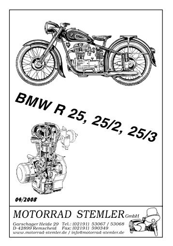 BMW R 25, R 25/2, R 25/3 - Ersatzteile für  deutsche Motorrad-Oldtimer