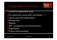 SECRETARIAT ACTIVITIES - The Iron Platform