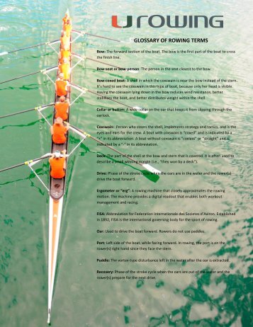 GLOSSARY OF ROWING TERMS