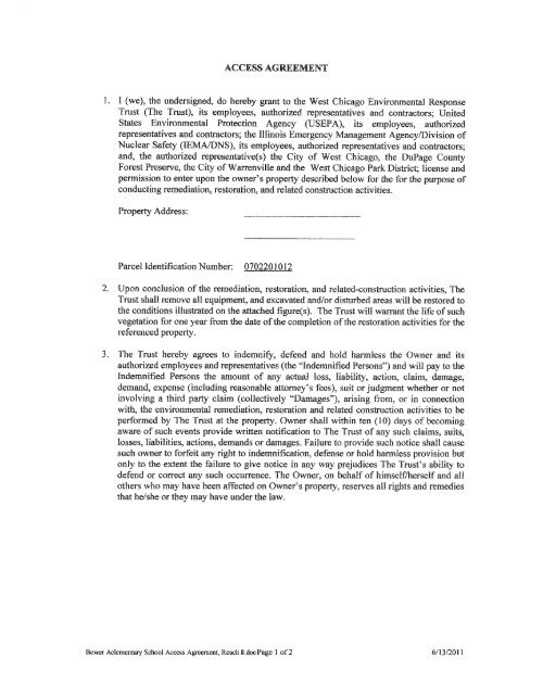 Access Contract Example ACCESS AGREEMENT 1. l (we), the undersigned, do hereby grant ...