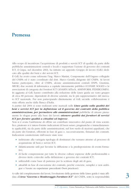 Governo dei Contratti ICT - Archivio CNIPA