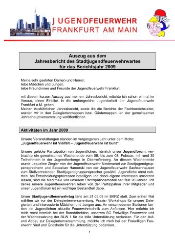 Jahresbericht-Auszug STJFW 2009.pdf - Kreisfeuerwehrverband ...