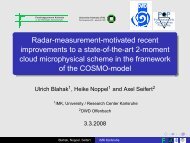 Radar-measurement-motivated recent improvements to a ... - Cosmo