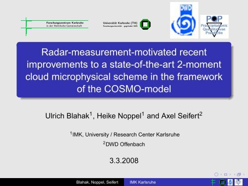 Radar-measurement-motivated recent improvements to a ... - Cosmo