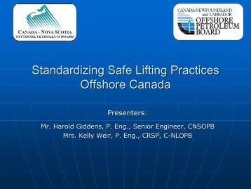 Standardizing Safe Lifting Practices Offshore Canada