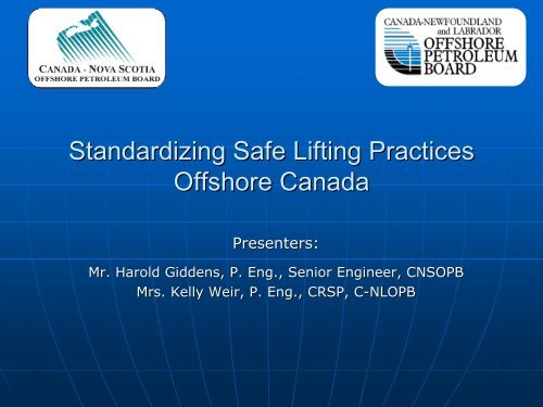 Standardizing Safe Lifting Practices Offshore Canada