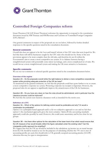 (CFC) reform - Grant Thornton