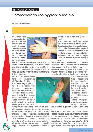 Articoli originali - Coronarografia con approccio radiale - Ipasvi