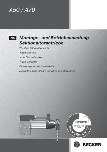 Bedienungsanleitung - Becker-Antriebe International