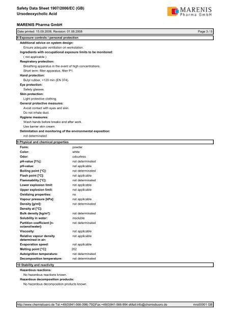 MARENIS Pharma GmbH Safety Data Sheet 1907/2006/EC (GB ...