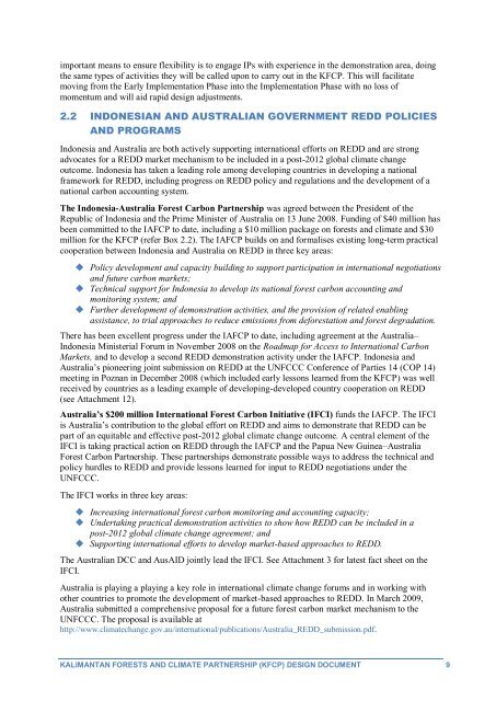 Kalimantan Forests and Climate Partnership (KFCP) Design ...