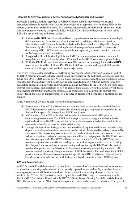 Kalimantan Forests and Climate Partnership (KFCP) Design ...