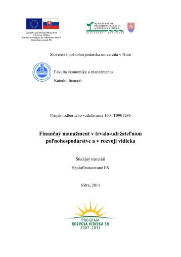 formát .PDF - FEM - Slovenská poľnohospodárska univerzita v Nitre