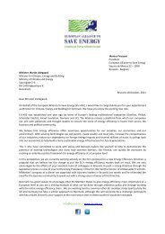 Letter to Mr Lidegaard - European Alliance to Save Energy