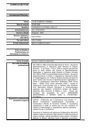 curriculum vitae - Sala stampa - Ministero della Salute