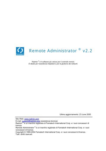 Remote Administrator (Radmin) 2.2 - User Manual - Italian - Famatech