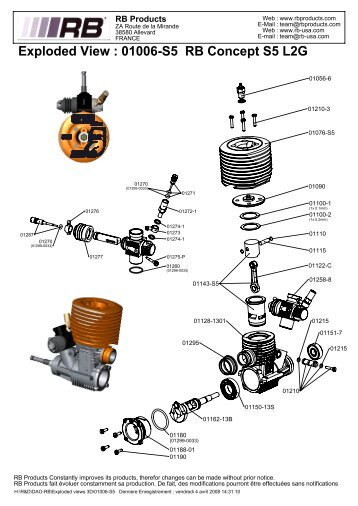 Exploded View : 01006-S5 RB Concept S5 L2G - RB Products