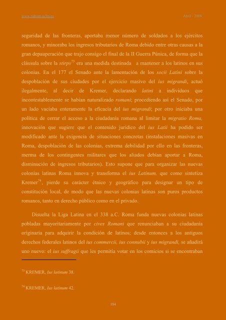 ius latii and lex irnitana - revista internacional de derecho romano ...