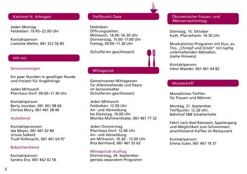 r e f o r m i e r t e - Evangelisch reformierte Kirchgemeinde Muttenz