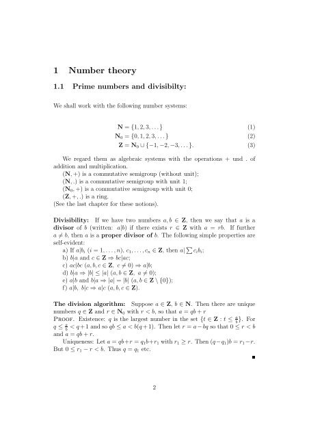 Number theory, geometry and algebra - Dynamics-approx.jku.at