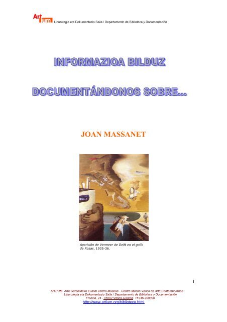 JOAN MASSANET - Biblioteca Centro de DocumentaciÃ³n - Artium
