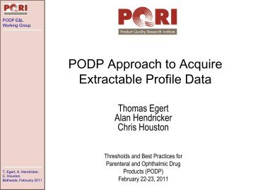 PODP Approach to Acquire Extractable Profile Data - PQRI