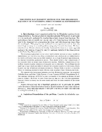 the finite ray element method for the helmholtz equation of ... - CCM