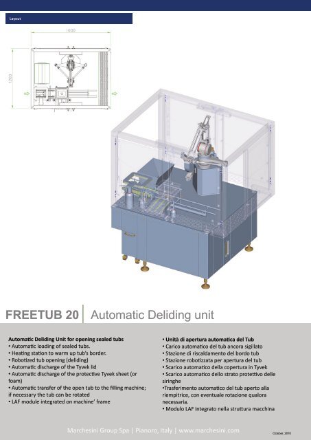 Automatic Deliding unit FREETUB 20 - Marchesini Group
