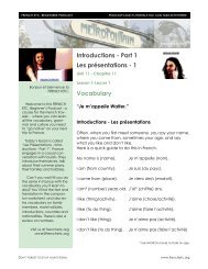 introductions part one - French Etc