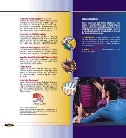 EDGE READY Materials brochure - Gerber Scientific Products