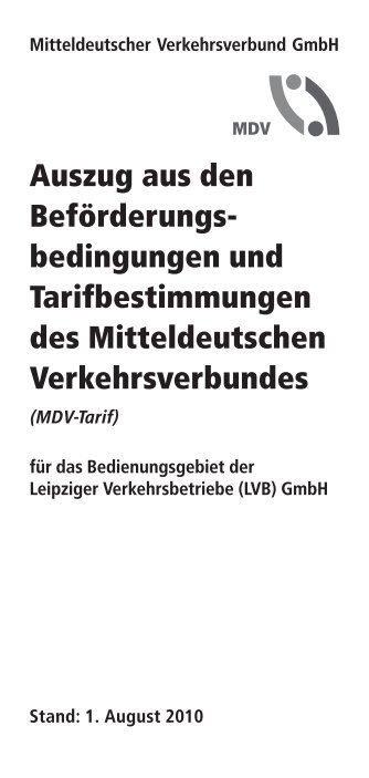 Auszug aus den Beförderungs bedingungen und - Lvb