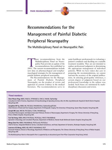 December 2006 - Multidisciplinary Panel on Neuropathic Pain