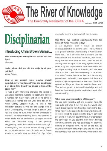Issue 1 - December 2005 - International Chito-Ryu Karate-do ...