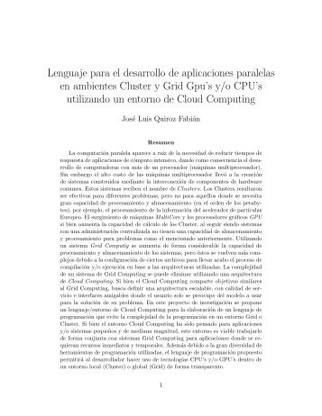 Lenguaje para el desarrollo de aplicaciones paralelas en ambientes ...