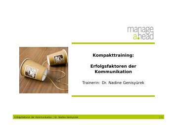 Kompakttraining: Erfolgsfaktoren der Kommunikation