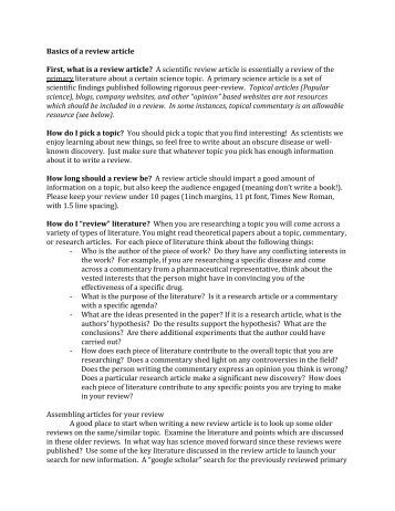 Writing scientific literature review