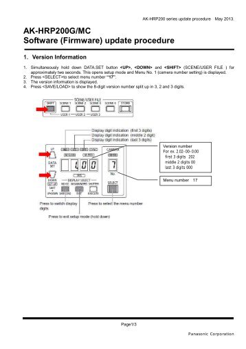 AK-HRP200G/MC Software (Firmware) update ... - Panasonic PASS