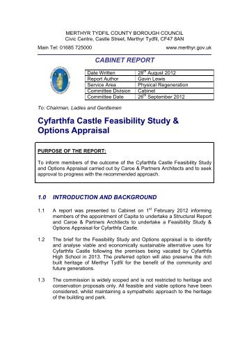 Cyfarthfa Castle Feasibility Study & Options Appraisal